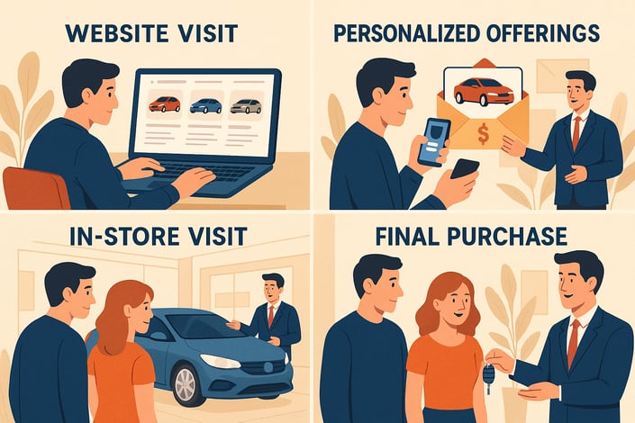 Journey of car purchase using real-time personalization