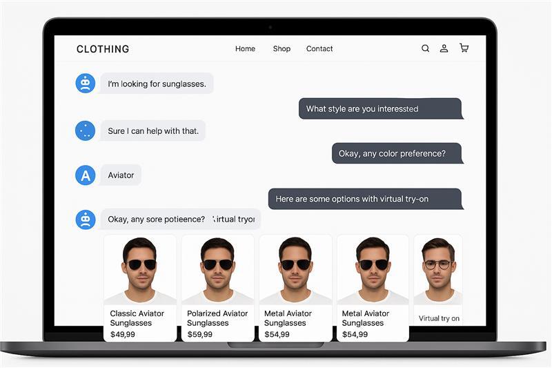 Sunglasses virtual try on based on AI example
