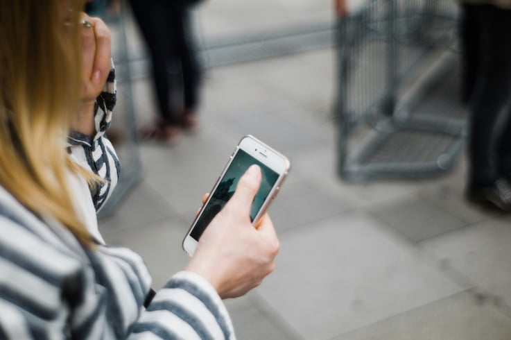 Customer using phone
