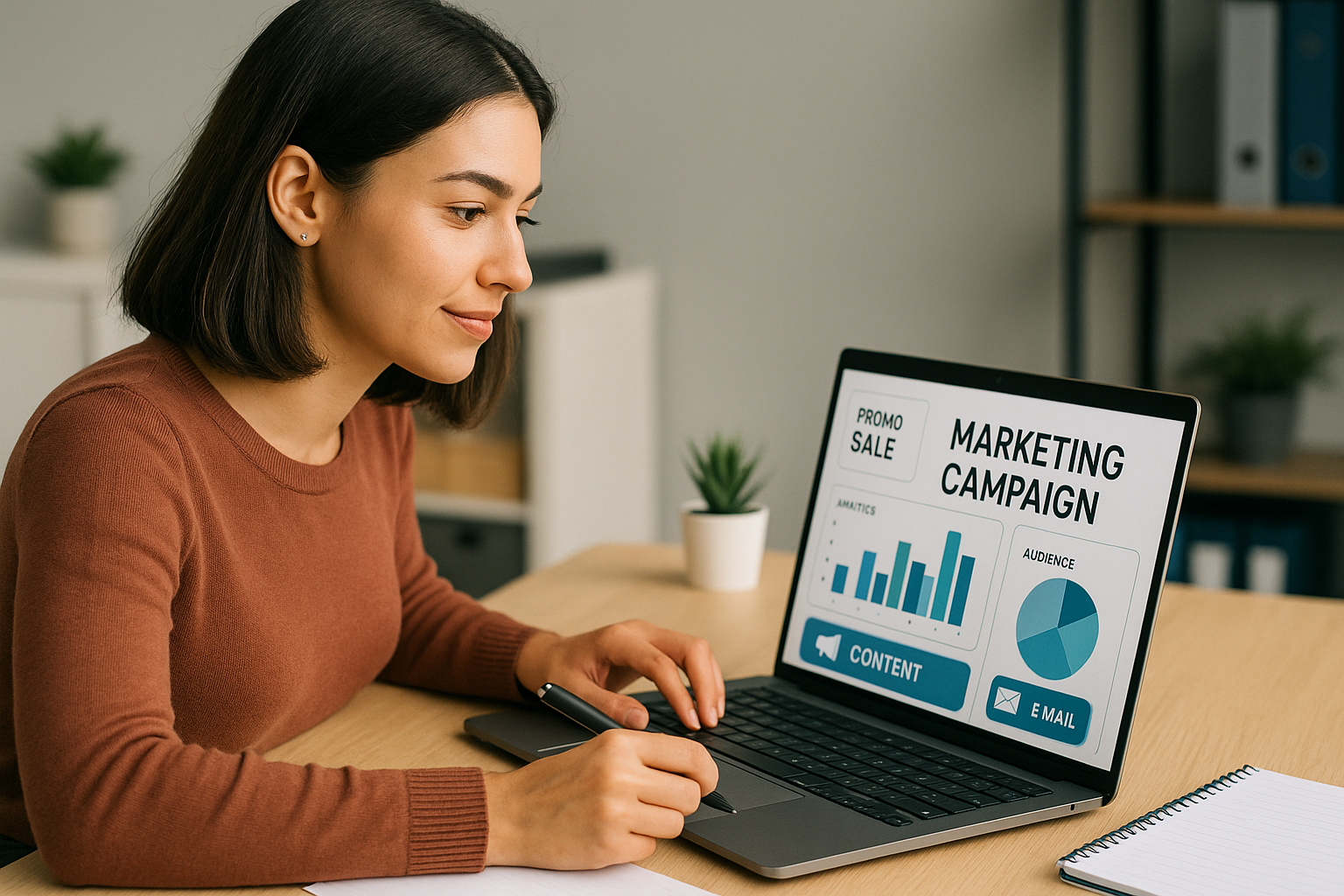 Marketer creating Marketing Campaign
