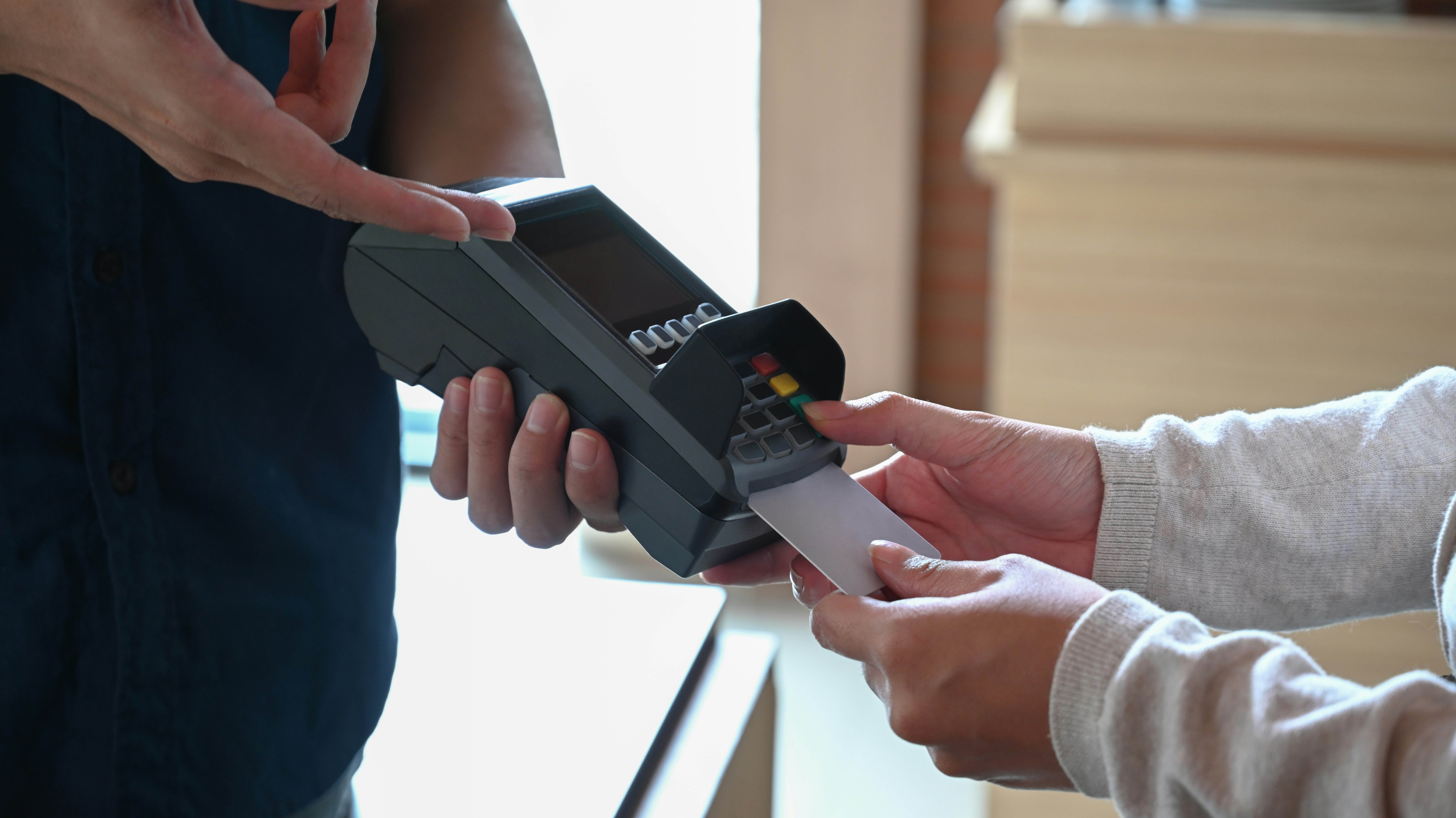 Payment through card machine