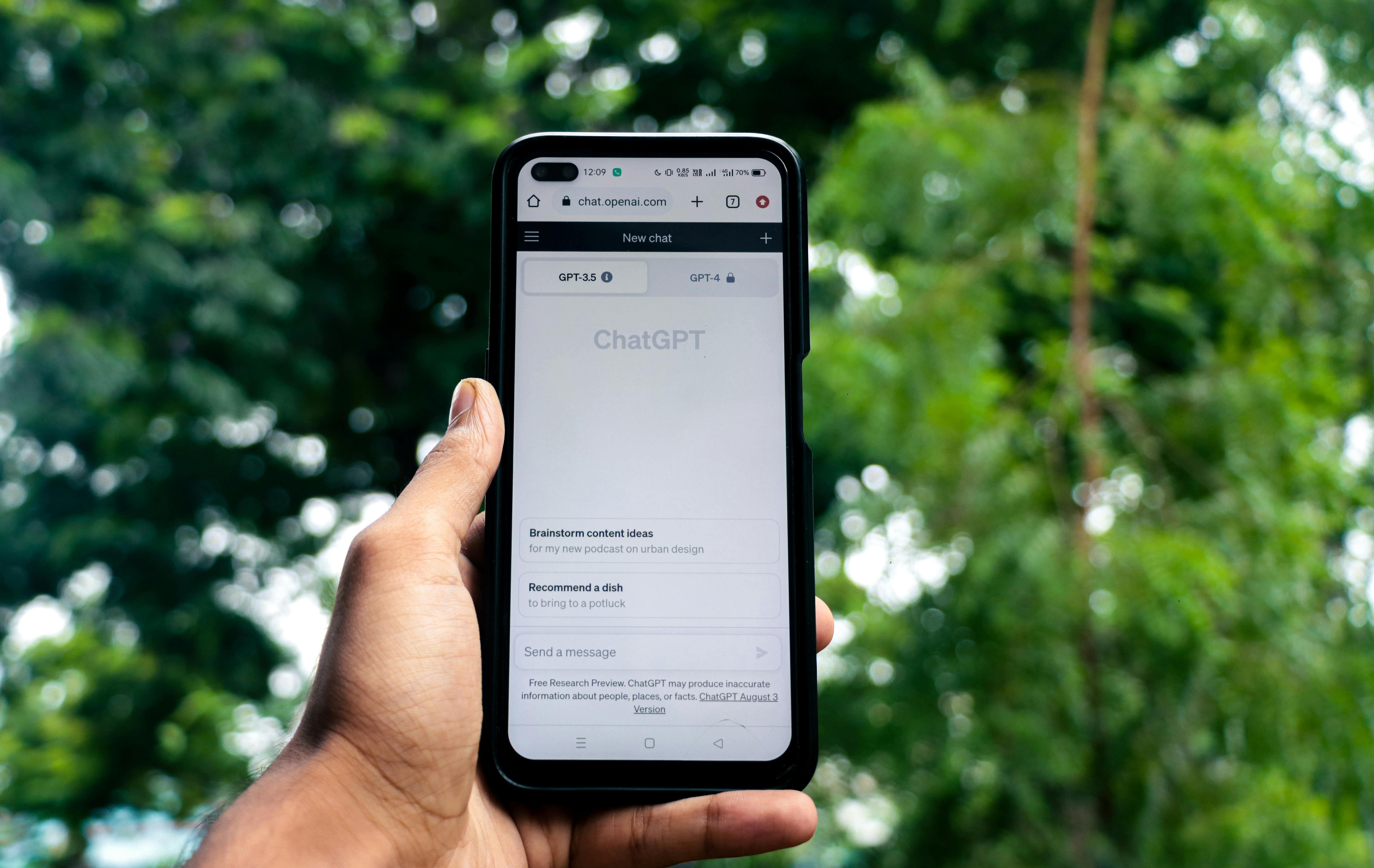 Mobile with AI search engine open